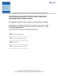 Nutritional assessment: Whole body impedance and