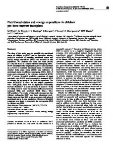 Nutritional status and energy expenditure in children pre ... - Nature