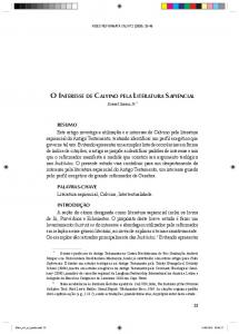 o intErESSE dE Calvino PEla litEratura SaPiEnCial ... - Mackenzie