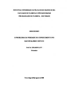 O PROBLEMA DA VERDADE DO CONHECIMENTO NO ... - Unioeste