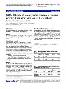 O006. Efficacy of prophylactic therapy in chronic ... - Springer Link