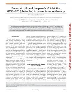 (obatoclax) in cancer immunotherapy