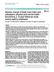 Obesity, change of body mass index and ... - BMC Public Health