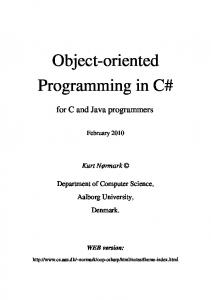 Object-oriented Programming in C#