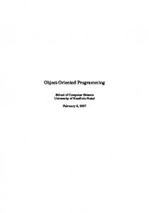 Object-Oriented Programming