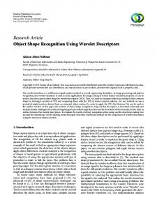 Object Shape Recognition Using Wavelet Descriptors