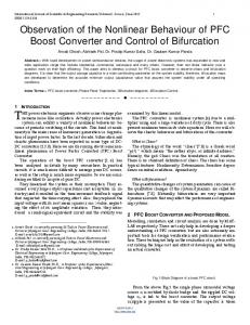 Observation of the Nonlinear Behaviour of PFC Boost Converter and