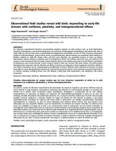 Observational field studies reveal wild birds responding to early-life ...