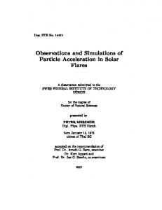 Observations and Simulations of Particle Acceleration ...