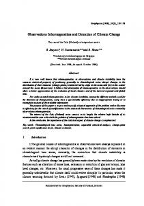 Observations Inhomogeneities and Detection of Climate ... - CiteSeerX