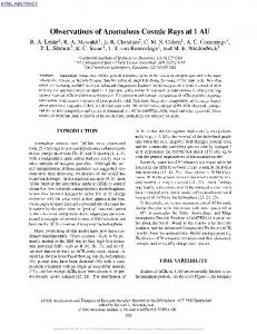 Observations of Anomalous Cosmic Rays at 1 AU - Caltech Authors