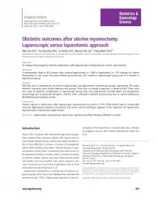 Obstetric outcomes after uterine myomectomy ... - KoreaMed Synapse