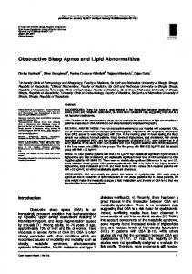Obstructive Sleep Apnea and Lipid Abnormalities - Core