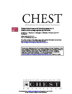 obstructive sleep apnea syndrome. Catecholamines