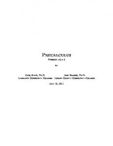 obtain the Precalculus, 3rd Edition free eBook (.pdf) (July 2011)