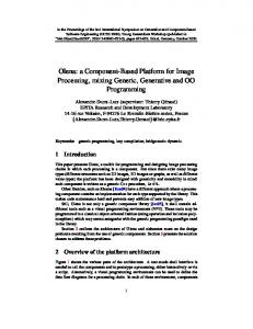 Obtaining Genericity for Image Processing and Pattern ... - CiteSeerX