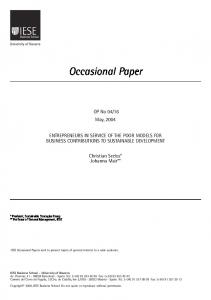 Occasional Paper - IESE Business School