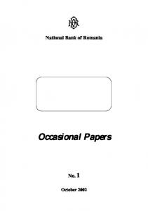 Occasional Papers - BNR