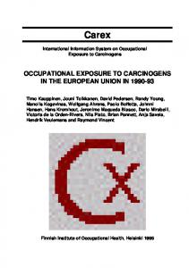 occupational exposure to carcinogens in the european ... - CiteSeerX