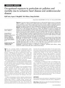 Occupational exposure to particulate air pollution and mortality due to ...