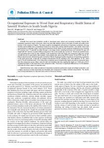 Occupational Exposure to Wood Dust and Respiratory Health Status of ...