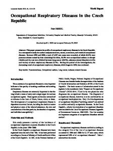 Occupational Respiratory Diseases in the Czech ... - Semantic Scholar