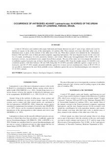 OCCURRENCE OF ANTIBODIES AGAINST