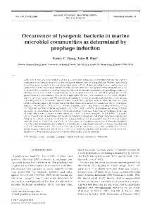 Occurrence of lysogenic bacteria in marine microbial ... - Inter Research