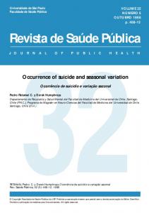 Occurrence of suicide and seasonal variation