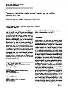 Occurrence of surface defects on strips during hot ... - Springer Link