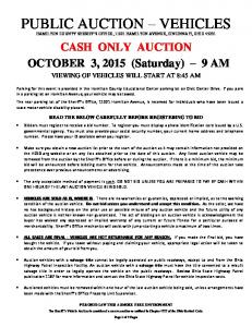 October 2015 Vehicle Auction