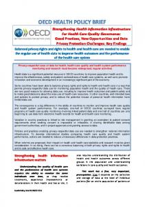 OECD HEALTH POLICY BRIEF