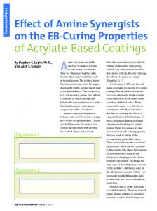 of Acrylate-Based Coatings - RadTech.org