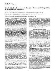 of hematopoietic stem cells