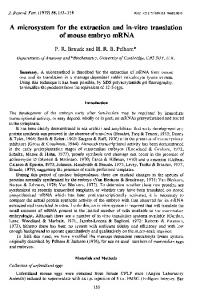 of mouse embryo mRNA - Reproduction