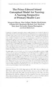 of Primary Health Care - Canadian Journal of Nursing Research Archive