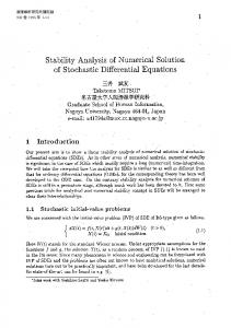 of Stochastic Differential Equations