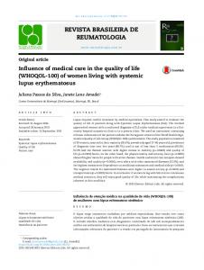 of women living with systemic lupus erythematosus - SciELO