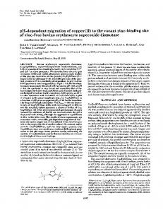 of zinc-free bovine erythrocyte superoxide dismutase - Europe PMC