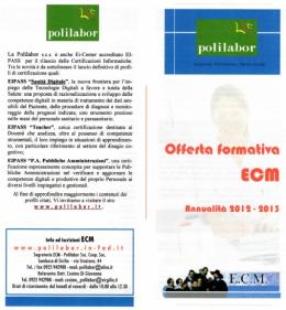 Offerta ECM - POLILABOR scs