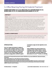 Office Bleaching During Orthodontic Treatment