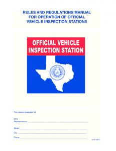 Official Vehicle Inspection Stations