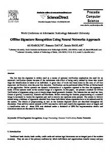 Offline Signature Recognition Using Neural Networks Approach