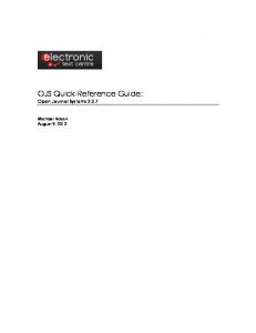 OJS Quick-Reference Guide: