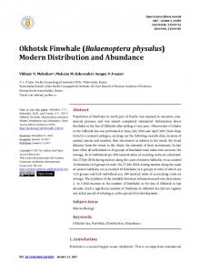 Okhotsk Finwhale (Balaenoptera physalus) Modern ... - Doi.org