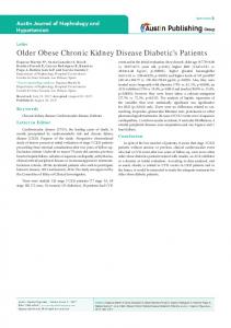 Older Obese Chronic Kidney Disease Diabetic's Patients