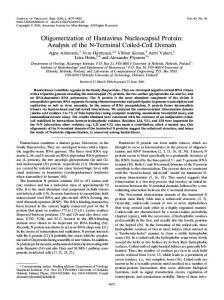 Oligomerization of Hantavirus Nucleocapsid ... - Journal of Virology