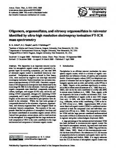 Oligomers, organosulfates, and nitrooxy ... - Atmos. Chem. Phys