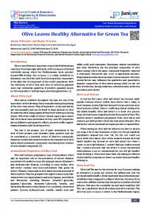 Olive Leaves Healthy Alternative for Green Tea - Juniper Publishers