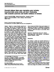 Omental adipose tissue gene expression, gene ... - BioMedSearch